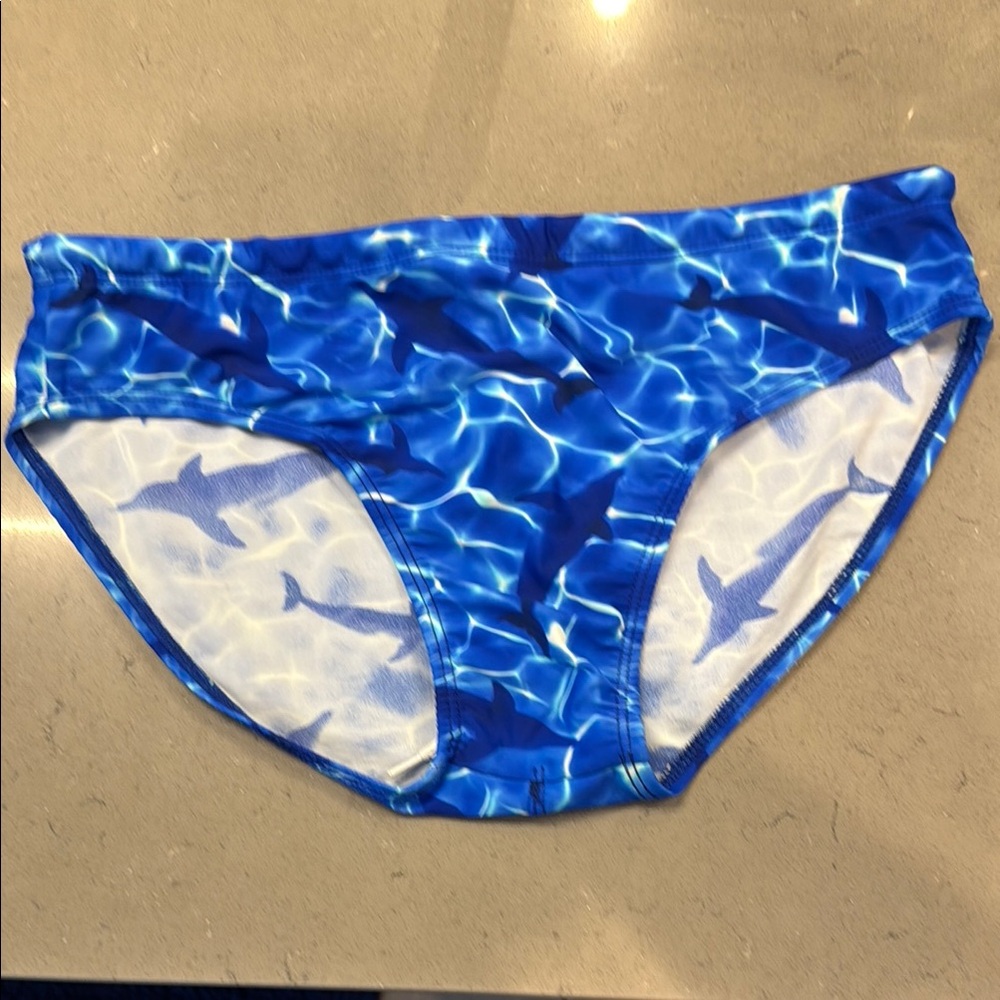 LASC Blue Shark Print Swim Briefs